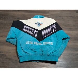 Vintage‎ Logo 7 Charlotte Hornets NBA Puffer Jacket Teal Black Mens Medium 90s
